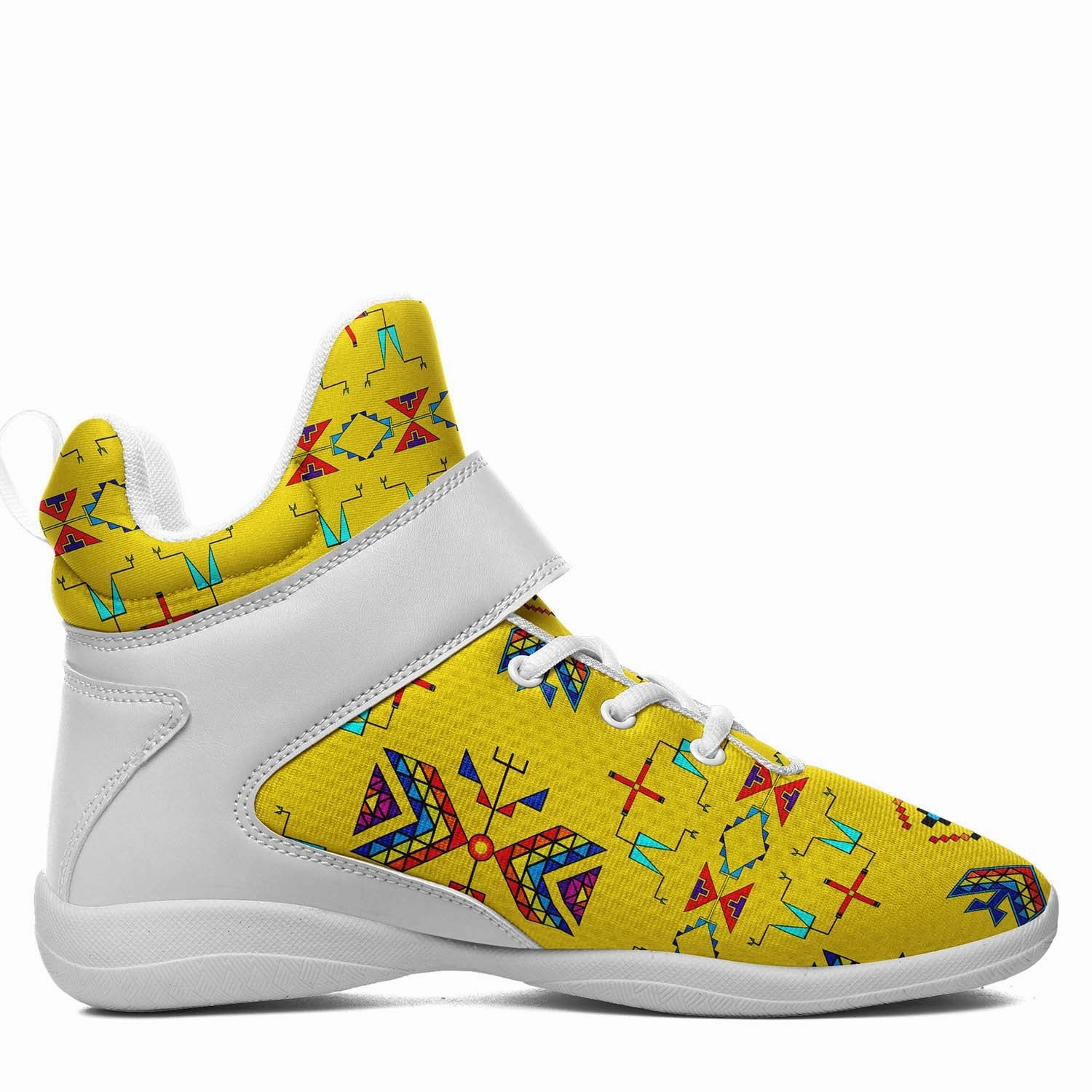 Rainy Chief Rainbow Yellow Ipottaa Basketball / Sport High Top Shoes - White Sole Ballzy Basketball Shoes
