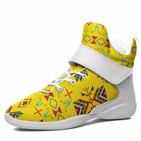 Vince Carter Basketball Shoes Rainy Chief Rainbow Yellow Ipottaa Basketball / Sport High Top Shoes - White Sole
