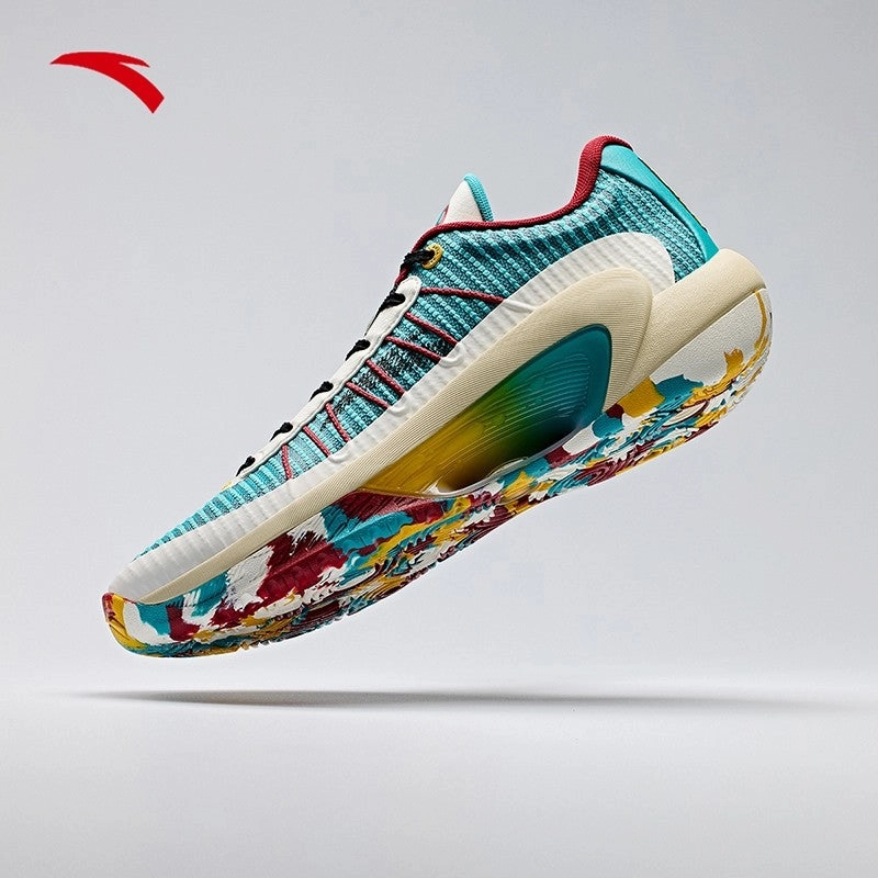 Predator Elite Laceless Soft Ground Soccer Cleats ANTA Men SUJUE Basketball Shoes 1124C1603Q-6 -Quite Green/Ivory White/Chilli (Kasut Bola Keranjang)