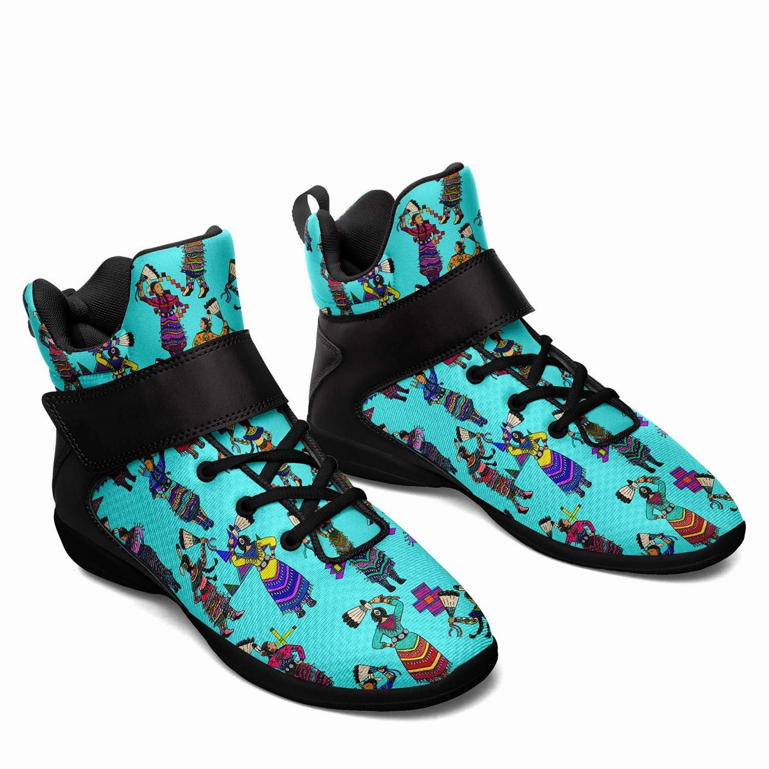 Cheap Basketball Shoes Nz Women's Jingle Dancers Turquoise Ipottaa Basketball / Sport High Top Shoes - Black Sole