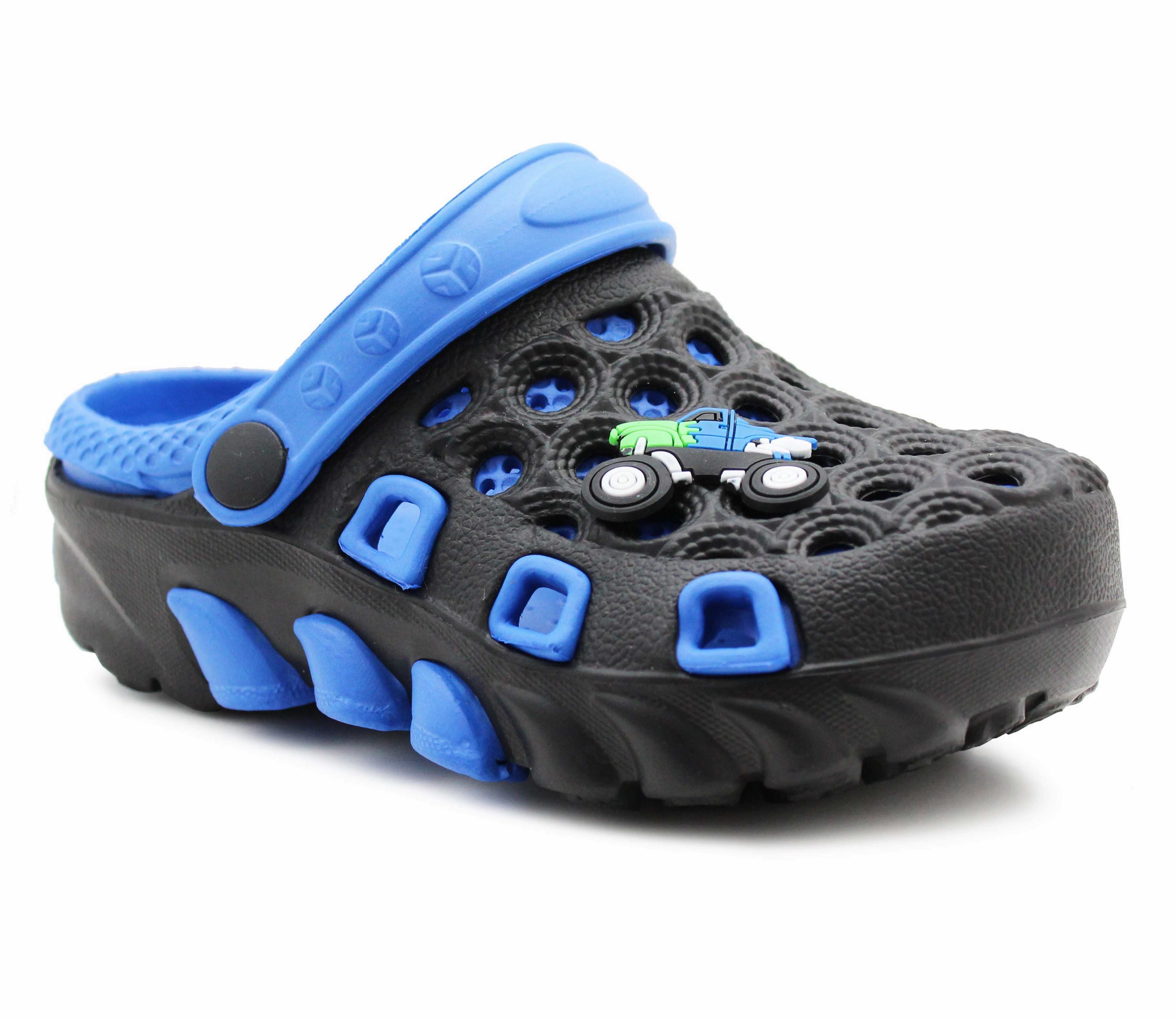 VATICAN Boys Kids EVA Lightweight Clogs in Blue/Black Super Soft Clogs