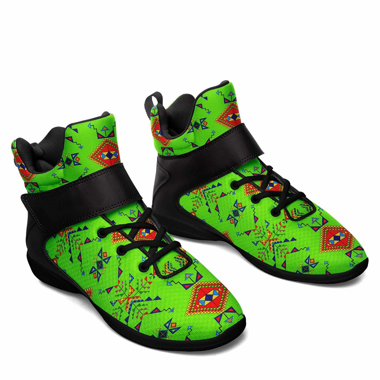 Customized Basketball Shoes Buffalo Jump Neon Green Ipottaa Basketball / Sport High Top Shoes - Black Sole