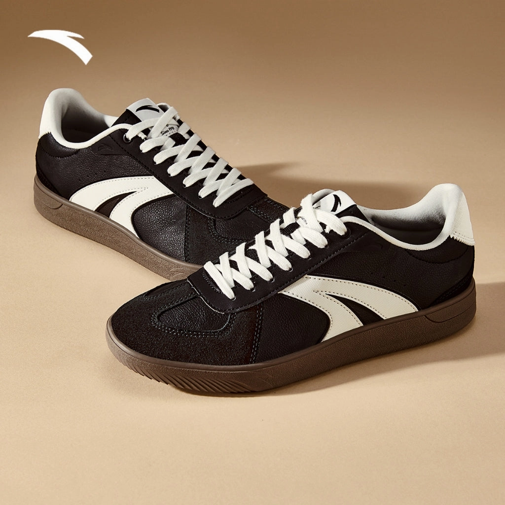 Heel Height Sneakers ANTA Men X-game shoes Skateboard shoes 912518009-2 -Black/ White (Kasut Kasual Lelaki)