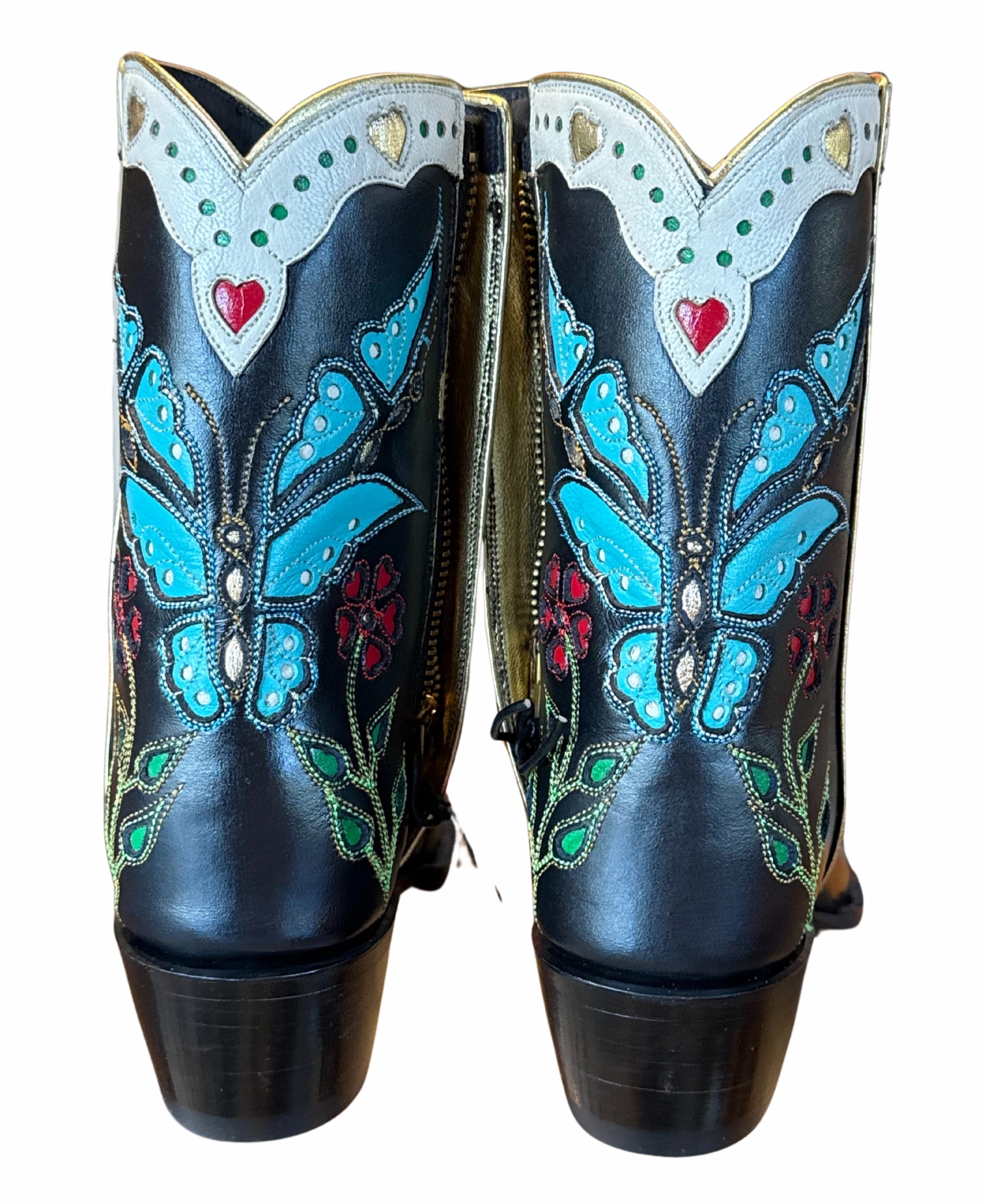 Lou 95 Ankle Boots Madam Butterfly Ankle Zipper - Black/Turquoise