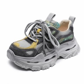 Women Fashion Patchwork Breathable Leather Platform Sneakers Best Sneakers For Sprinting