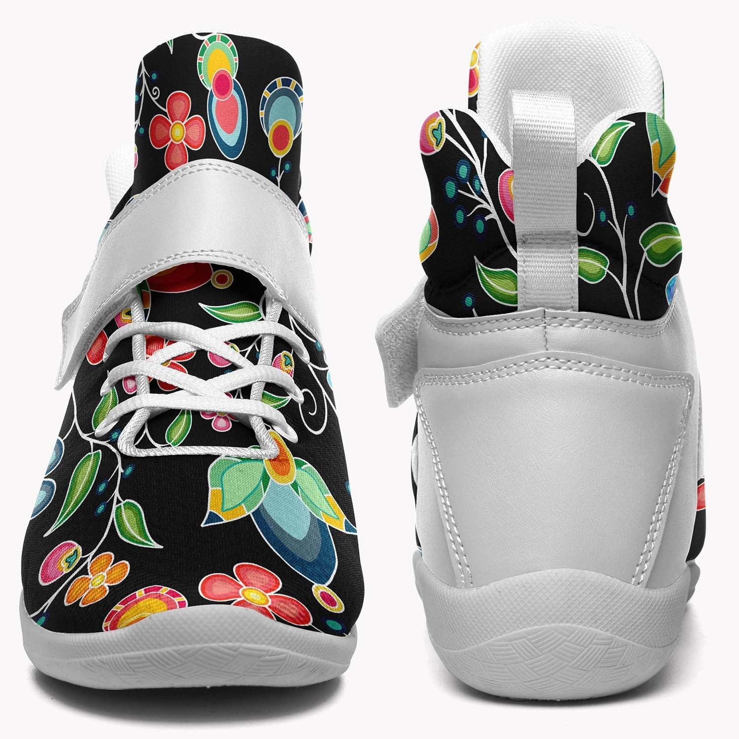 Closeout Basketball Shoes Floral Bounty Black Ipottaa Basketball / Sport High Top Shoes - White Sole