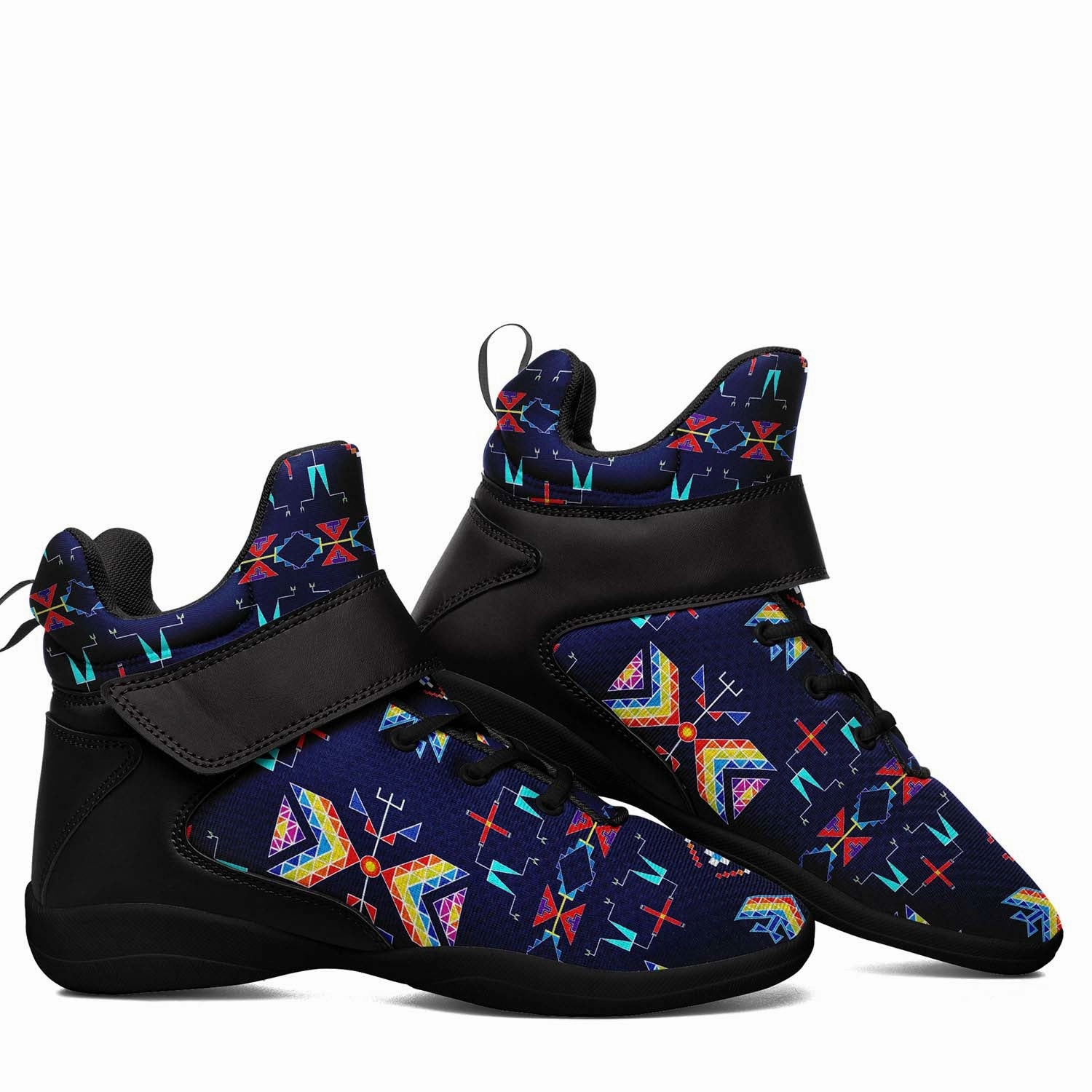 Rainy Chief Rainbow Night Lake Ipottaa Basketball / Sport High Top Shoes - Black Sole Breathable Basketball Shoes