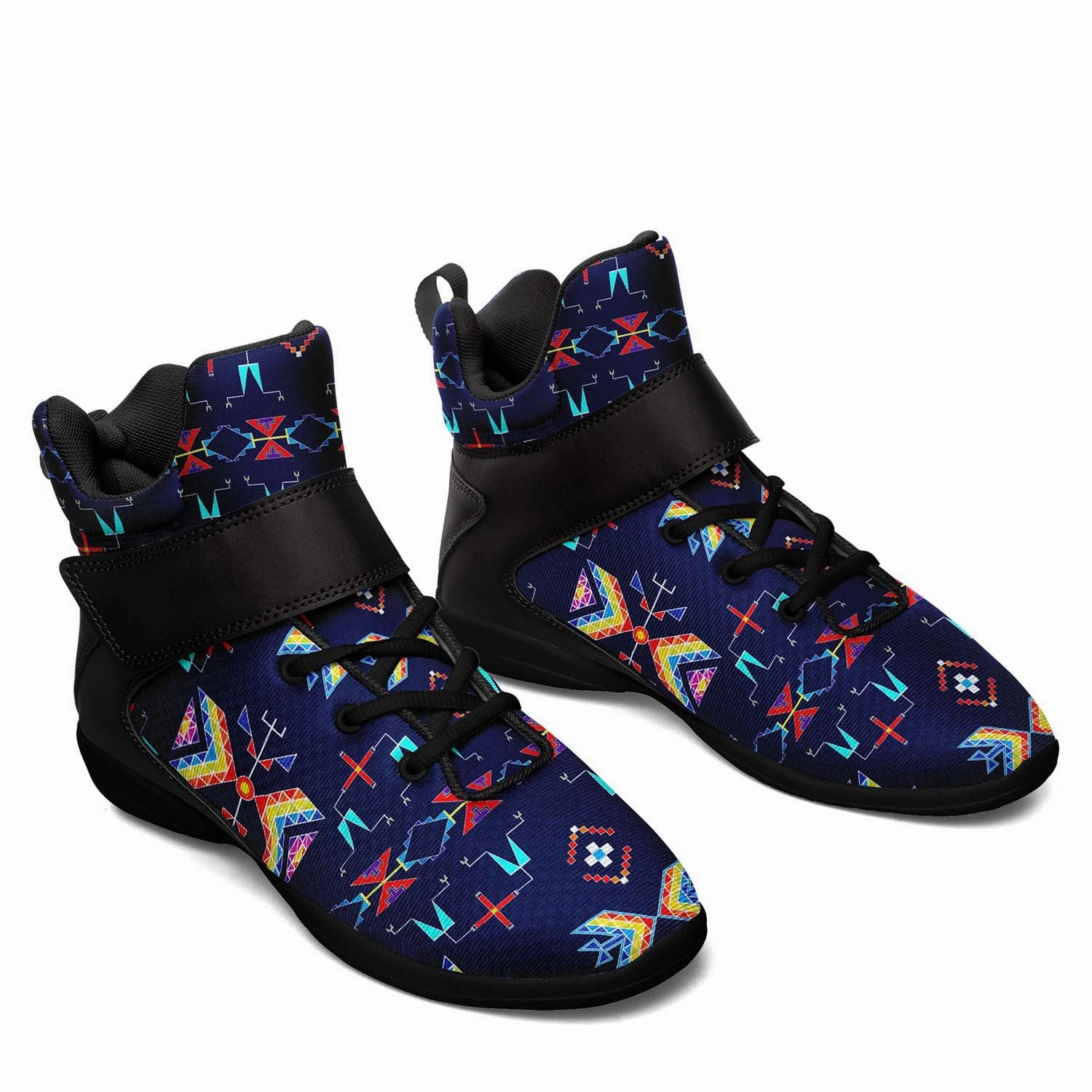 Rainy Chief Rainbow Night Lake Ipottaa Basketball / Sport High Top Shoes - Black Sole James Basketball Shoes Vol 4
