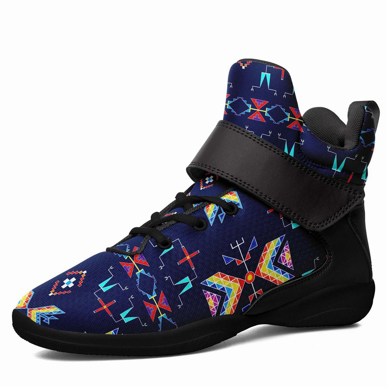 Rainy Chief Rainbow Night Lake Ipottaa Basketball / Sport High Top Shoes - Black Sole Mad Handle Basketball Shoes