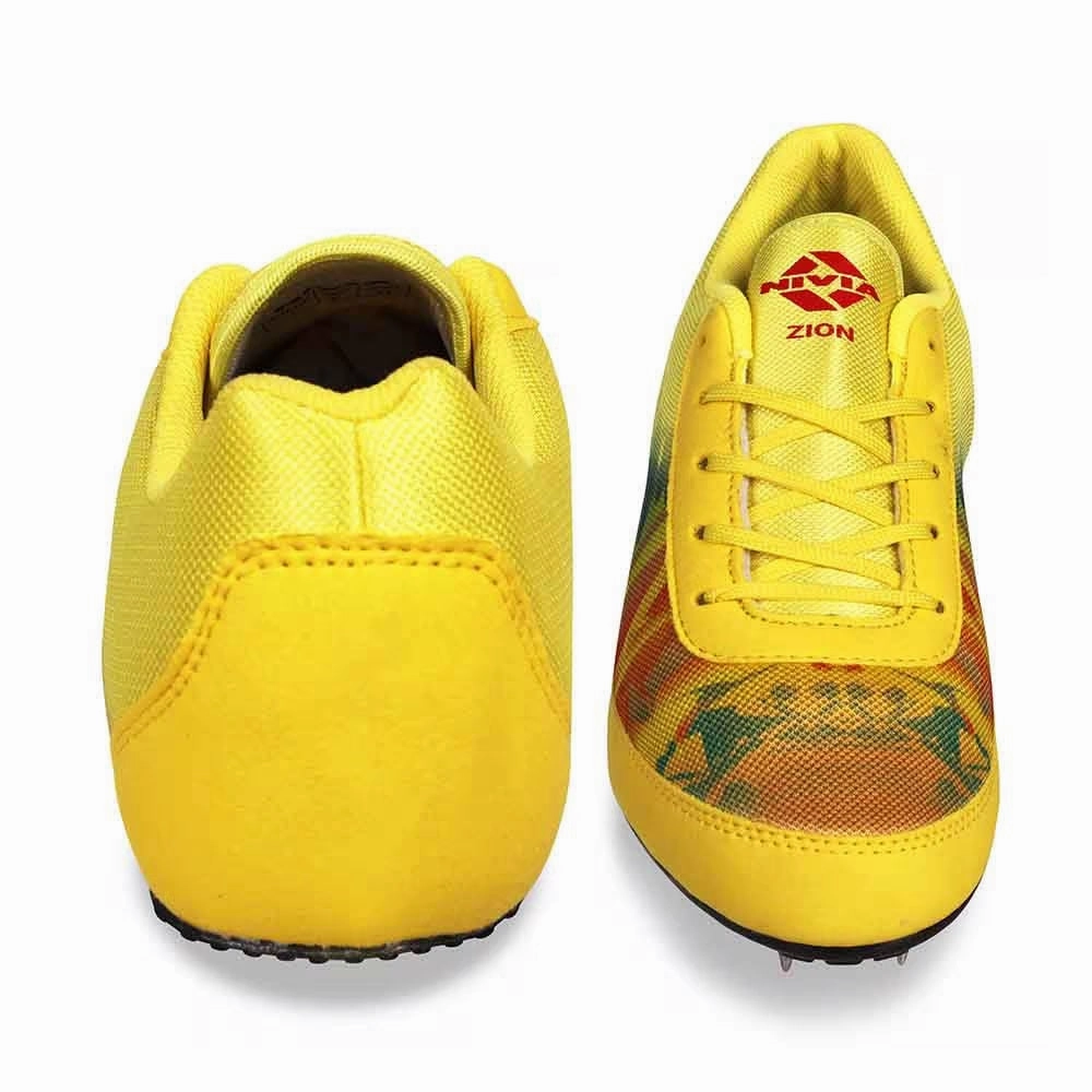 4 Inch Heel Ankle Boots NIVIA Zion-1 Spikes Running Athletic Shoes for Men (Yellow)