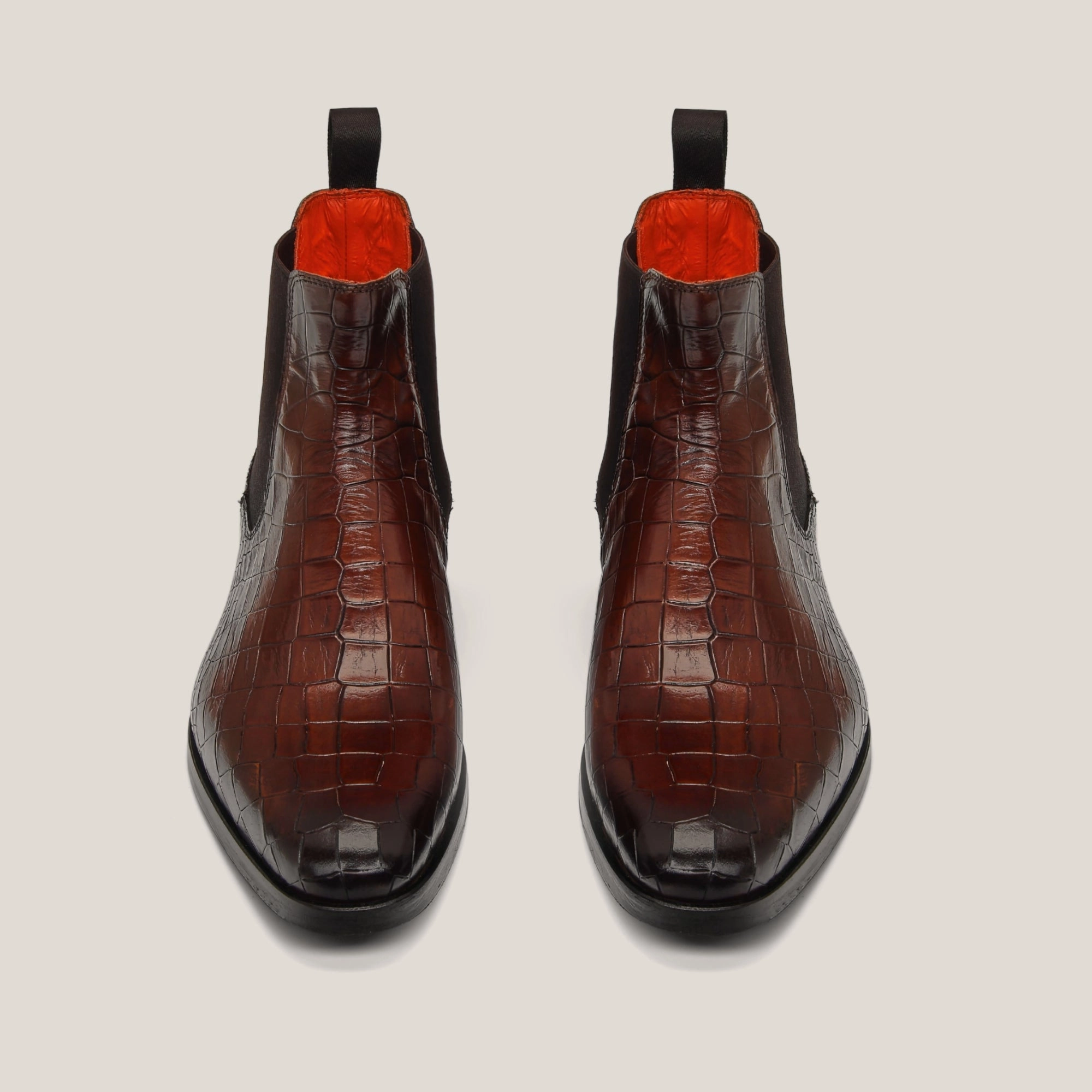 Chelsea Boots Thin Sole Bergamo - Terra d'Oro Patina Croco - Chelsea Boots