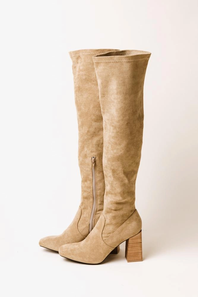 Voleta Knee High Boots Faye Knee High Boots in Khaki