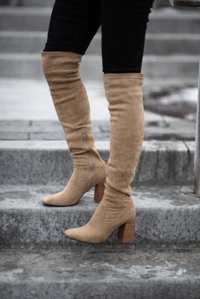 Kaia Knee High Boot Faye Knee High Boots in Khaki