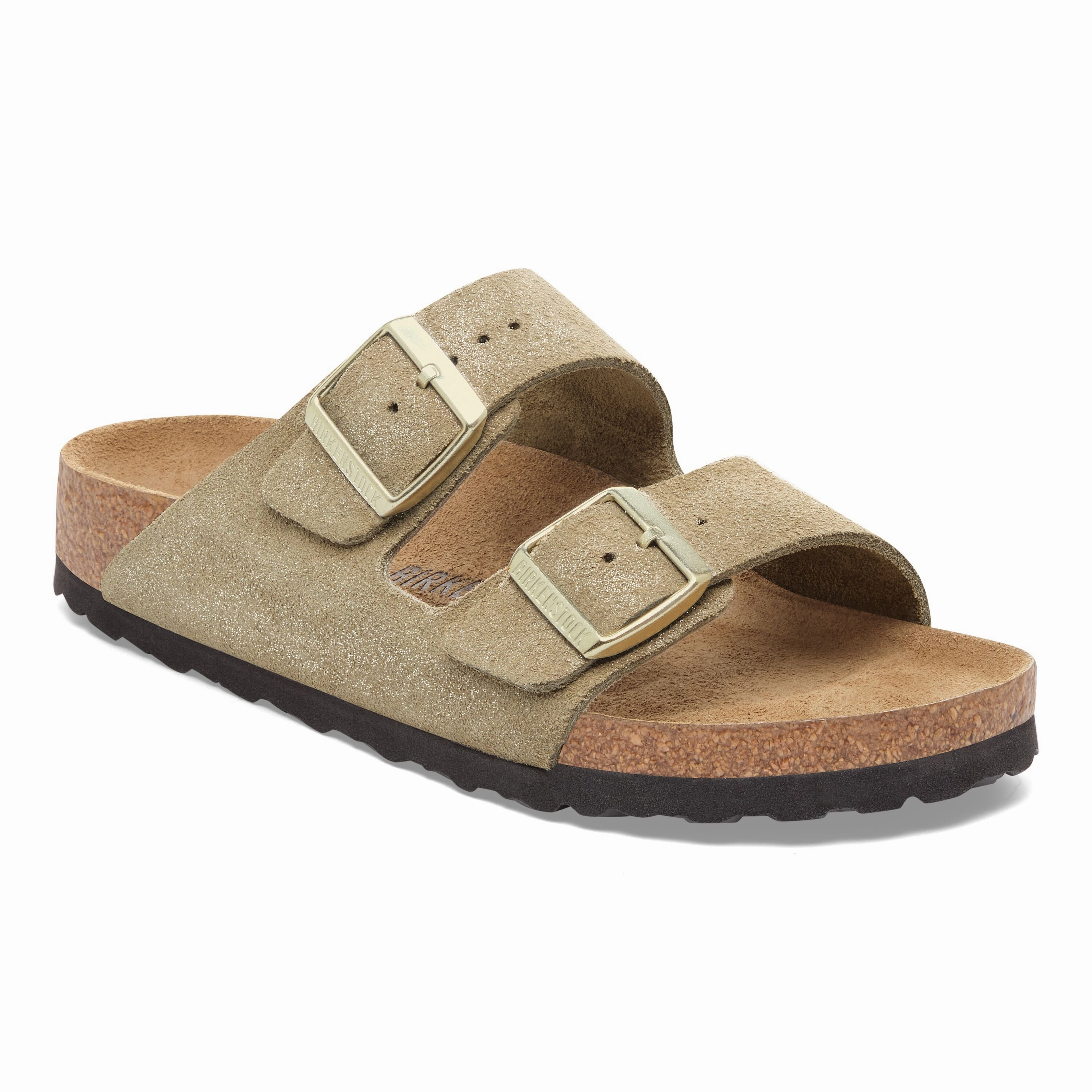 Birkenstock Arizona shimmering taupe suede Milano