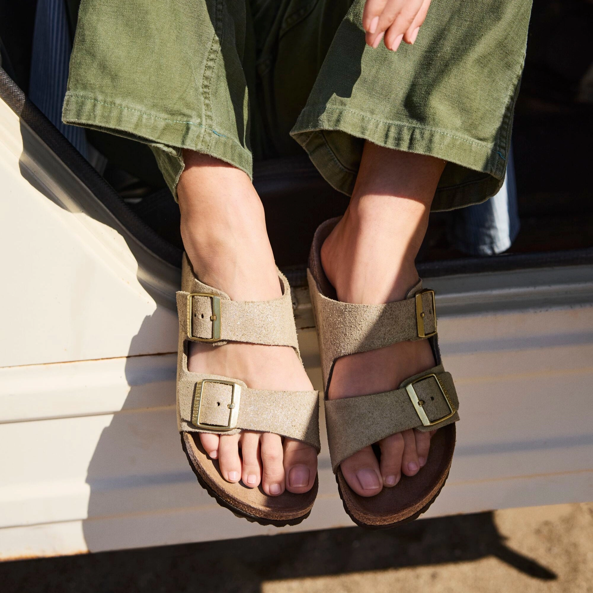 Store Santa Rosa Birkenstock Arizona shimmering taupe suede