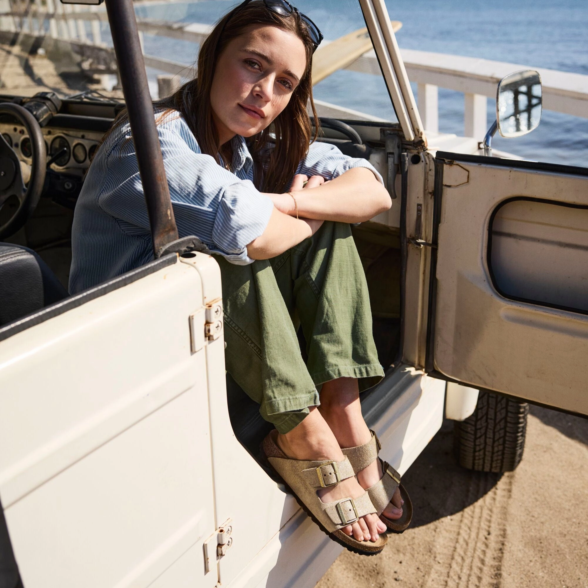 Wilmette Birkenstock Arizona shimmering taupe suede