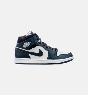 Air Jordan 1 Mid Dark Teal Mens Lifestyle Shoes - Black/ Armory Navy Pointed Suede Ankle Boots