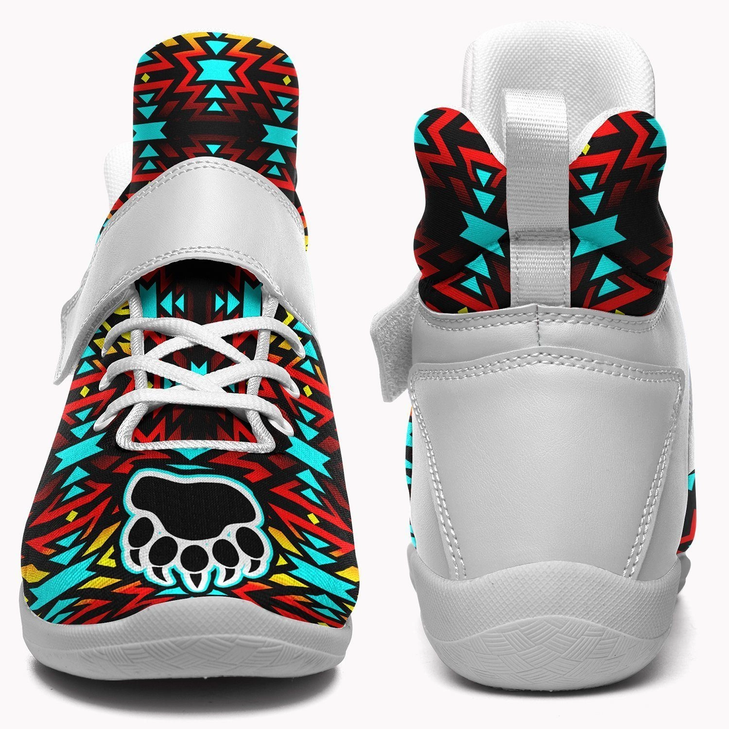 Fire Colors and Turquoise Bearpaw Ipottaa Basketball / Sport High Top Shoes - White Sole Basketball Shoes Au