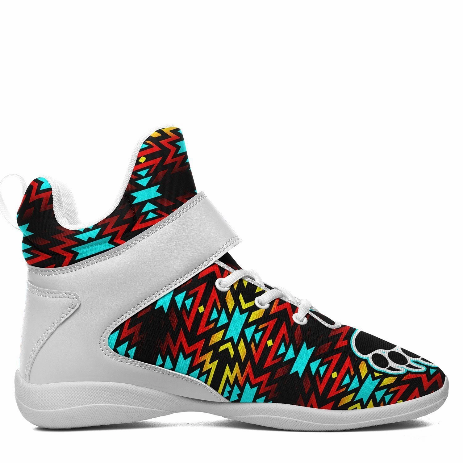 Fire Colors and Turquoise Bearpaw Ipottaa Basketball / Sport High Top Shoes - White Sole Good Basketball Shoes 2013