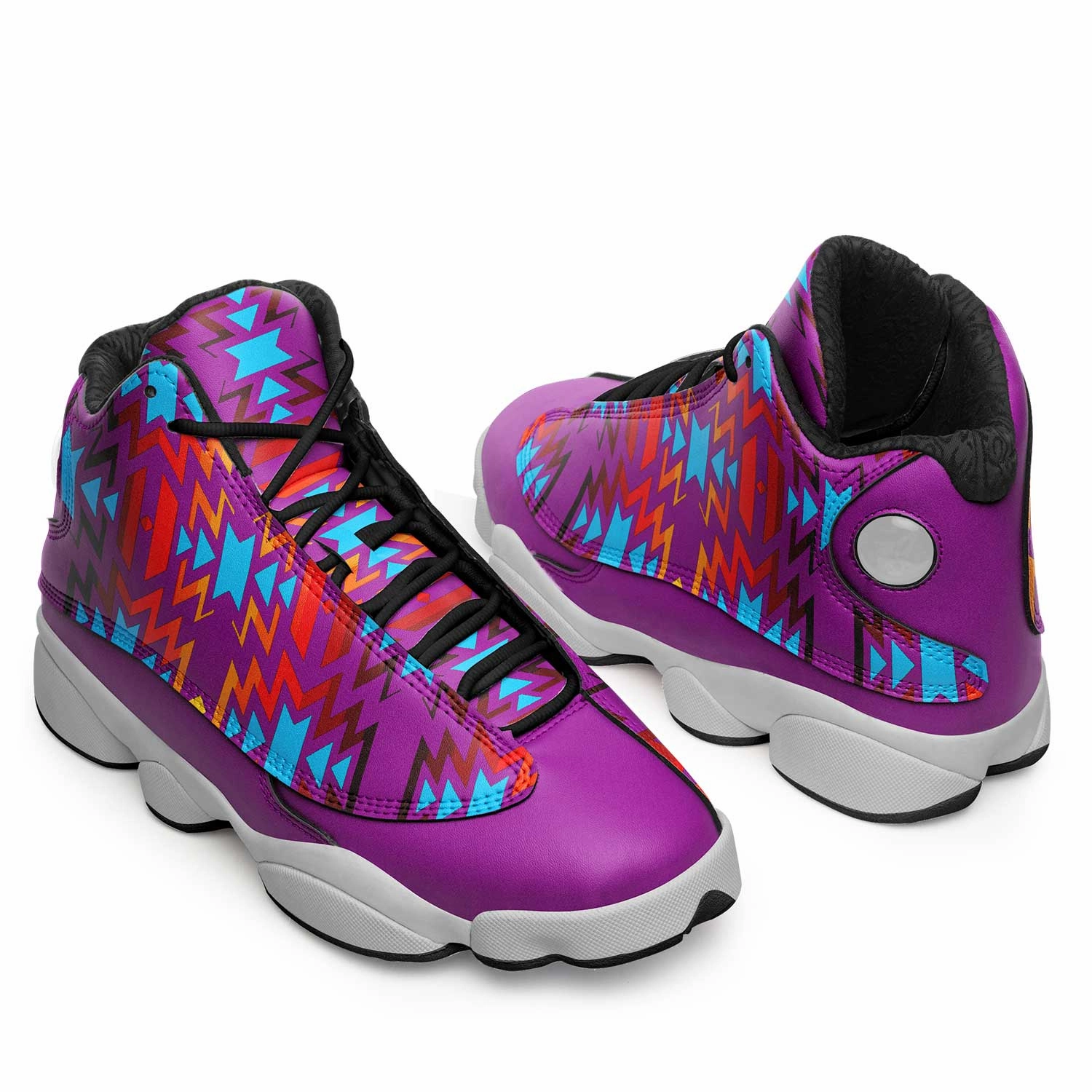 Fire Colors and Turquoise Purple Isstsokini Jet 23 Basketball Shoes