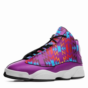 Fire Colors and Turquoise Purple Isstsokini Shockwave Basketball Shoes