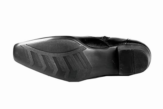 Leather Block Heel Chelsea Boots Formal Faux Leather Men's Height Increasing Boots-JonasParamount