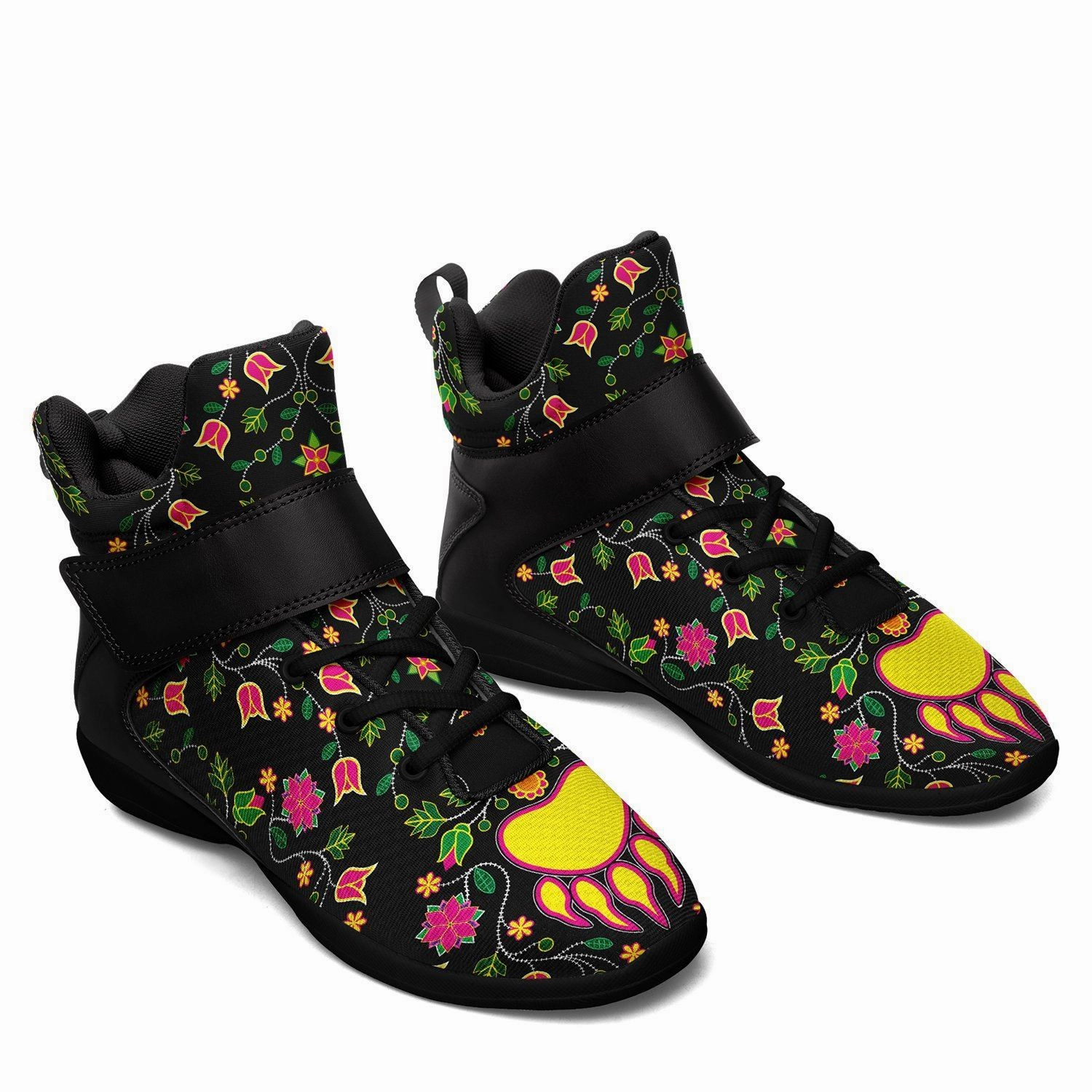 Neon Basketball Shoes Floral Bearpaw Ipottaa Basketball / Sport High Top Shoes - Black Sole