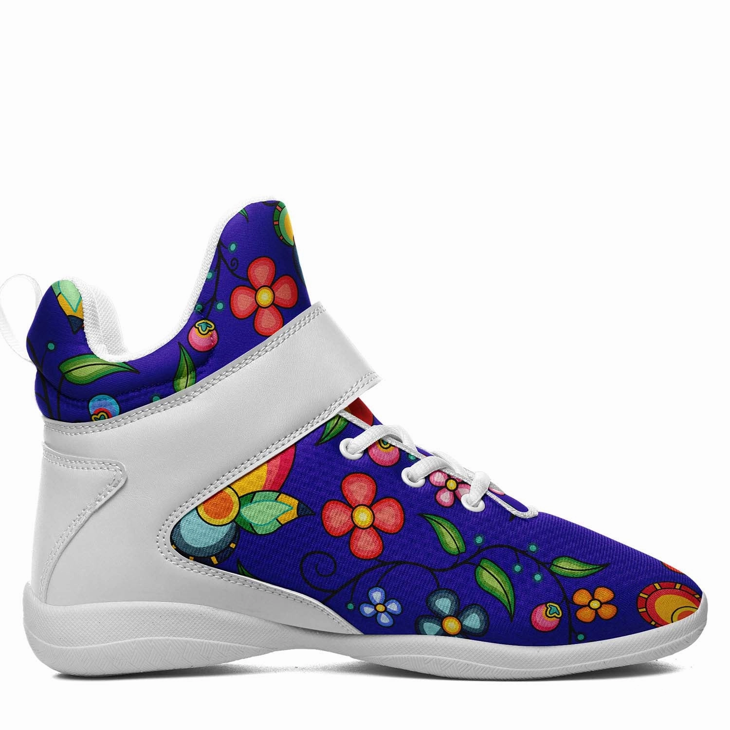 Basketball Shoes Near Me In Stock Floral Bounty Blue Ipottaa Basketball / Sport High Top Shoes - White Sole