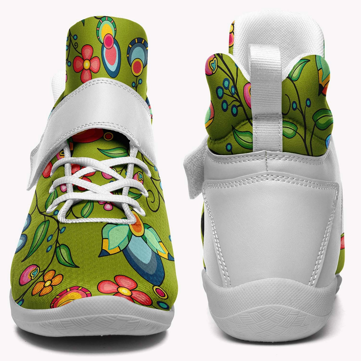 Floral Bounty Sweetgrass Ipottaa Basketball / Sport High Top Shoes - White Sole Basketball Shoes Made By Nba Players