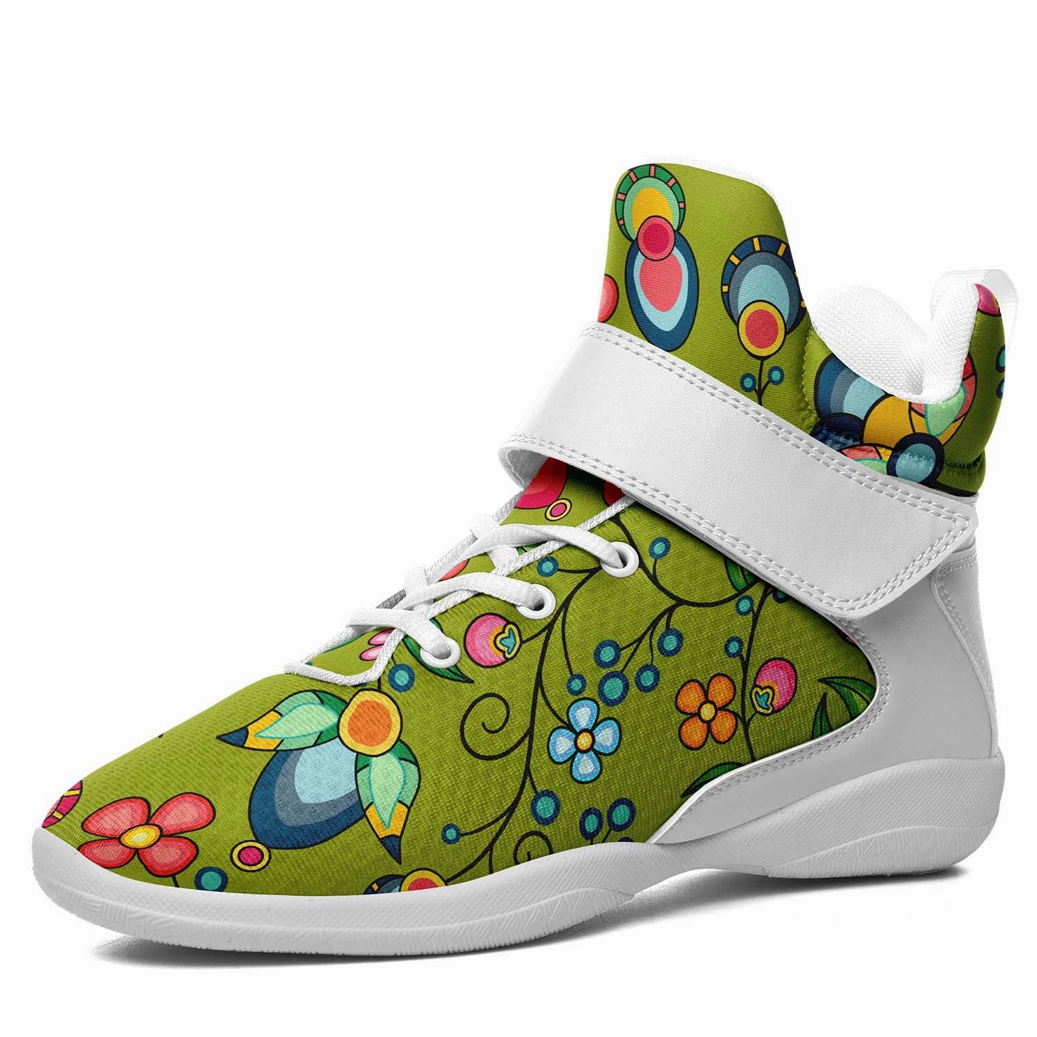 Floral Bounty Sweetgrass Ipottaa Basketball / Sport High Top Shoes - White Sole $1000 Basketball Shoes