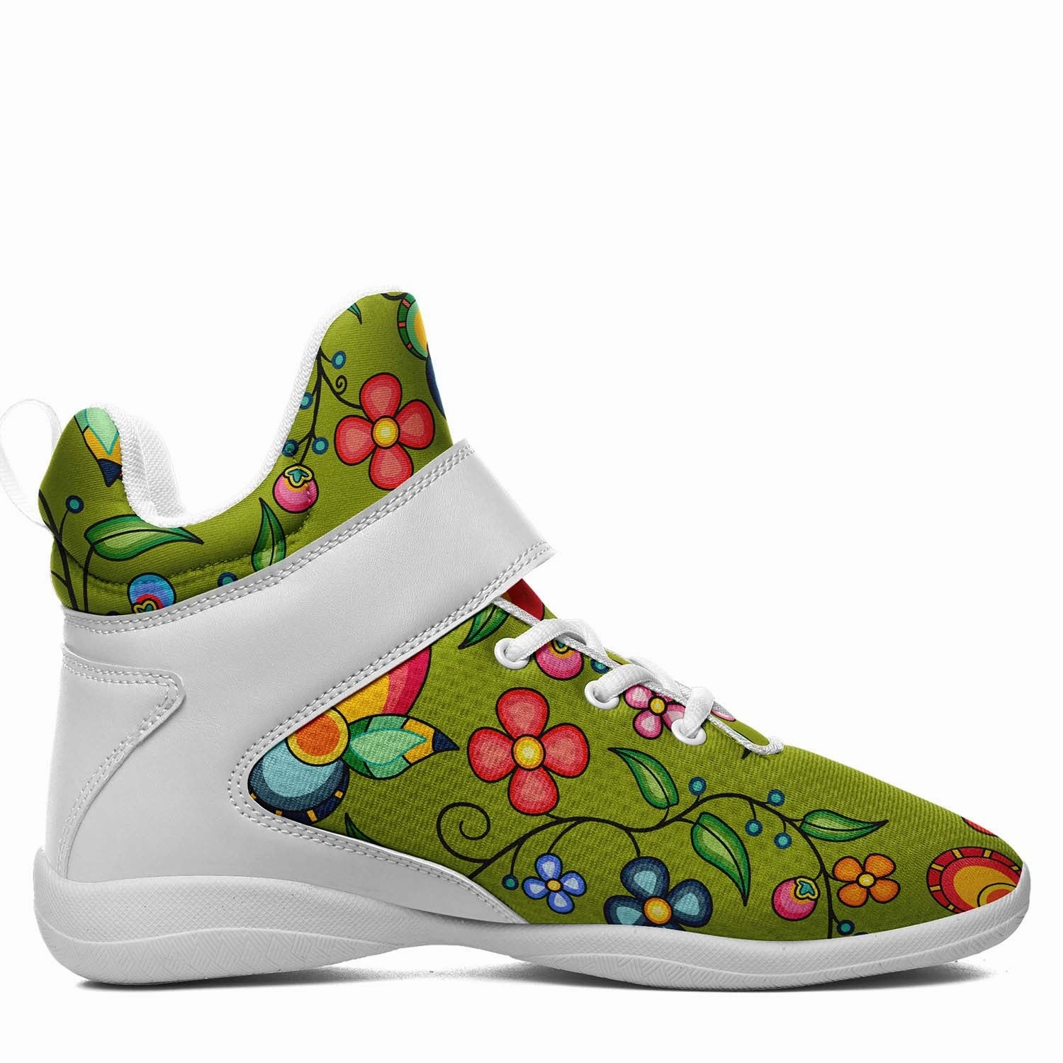 Floral Bounty Sweetgrass Ipottaa Basketball / Sport High Top Shoes - White Sole Basketball Shoes That Can Be Used For Running