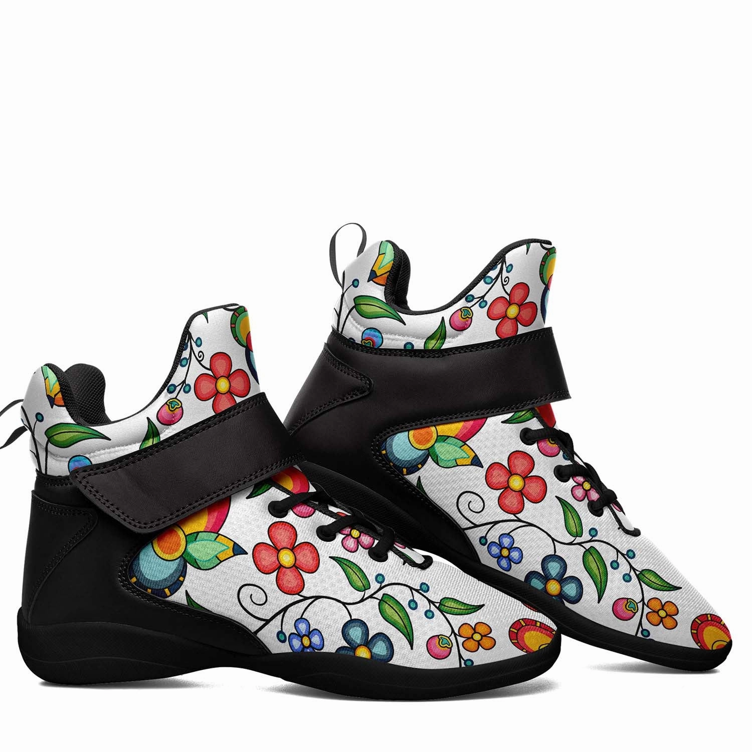 Most Light Basketball Shoes Floral Bounty White Ipottaa Basketball / Sport High Top Shoes - Black Sole