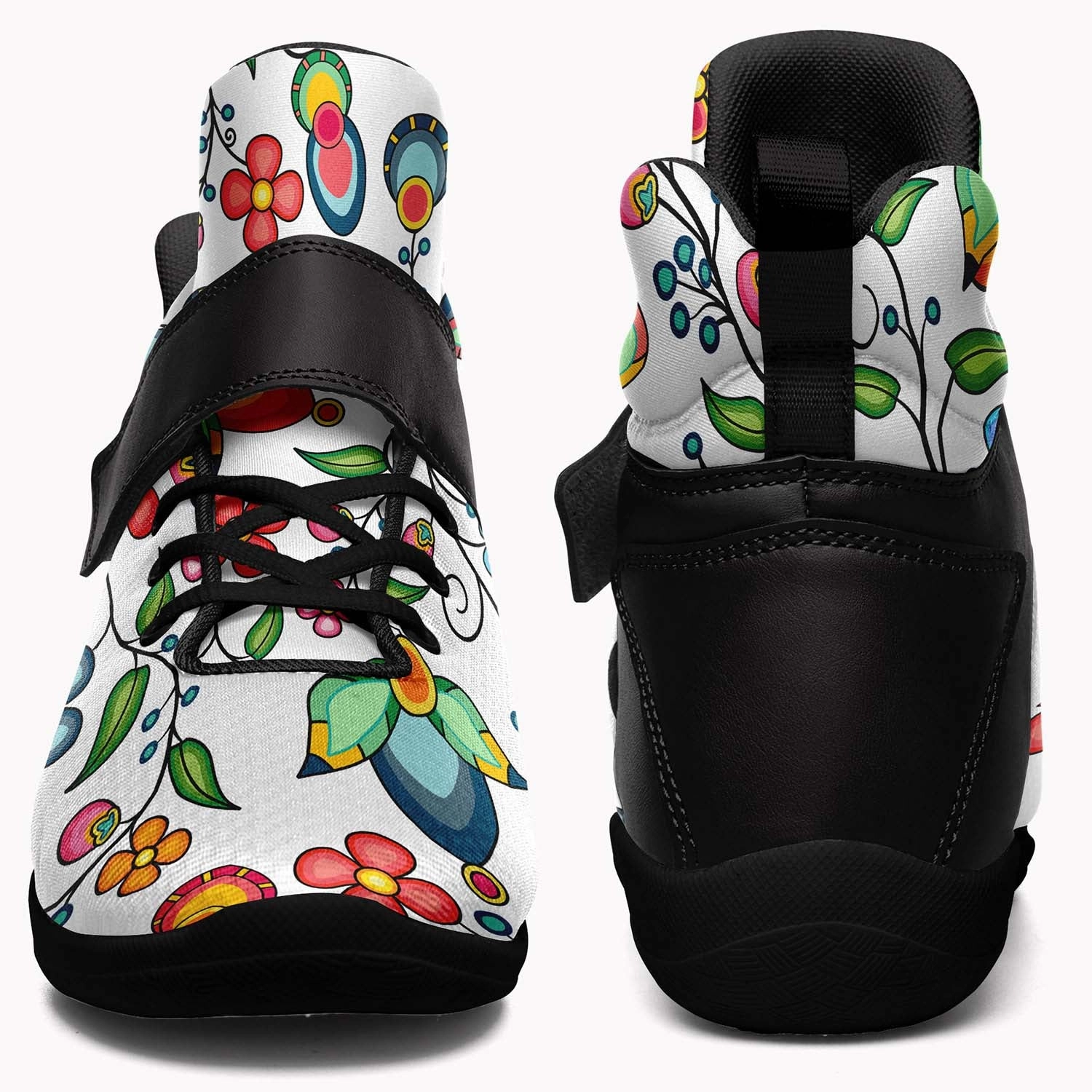 Flip The Switch Basketball Shoes Floral Bounty White Ipottaa Basketball / Sport High Top Shoes - Black Sole