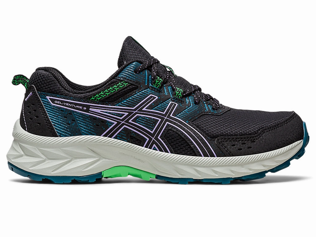 Women's Asics Gel-Venture 9, Black/Digital Violet, 6 D Wide Asics Running Shoes Clearance