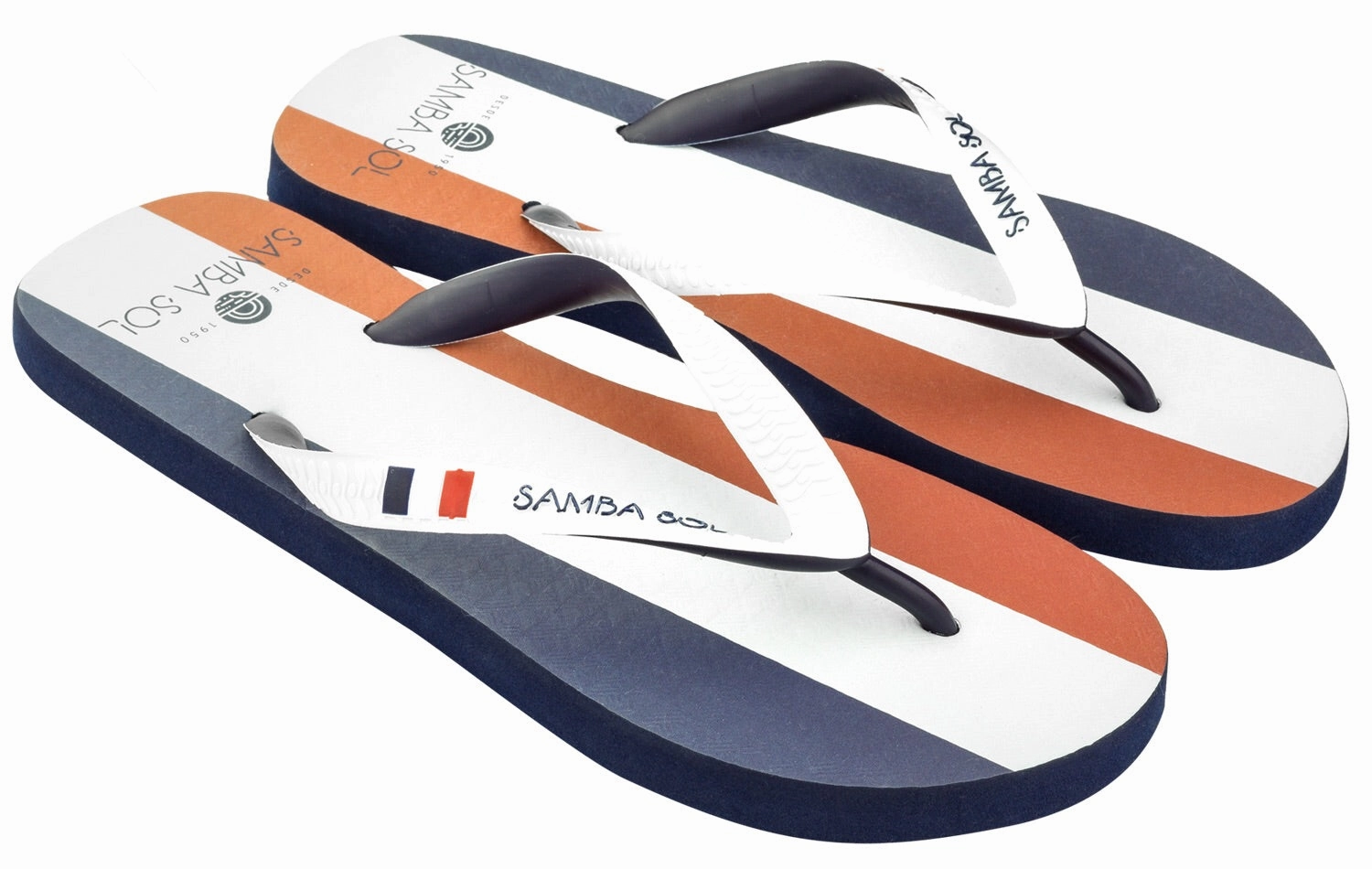 Samba Sol Men's Countries Collection Flip Flops - France Maine Isle Flip Flops