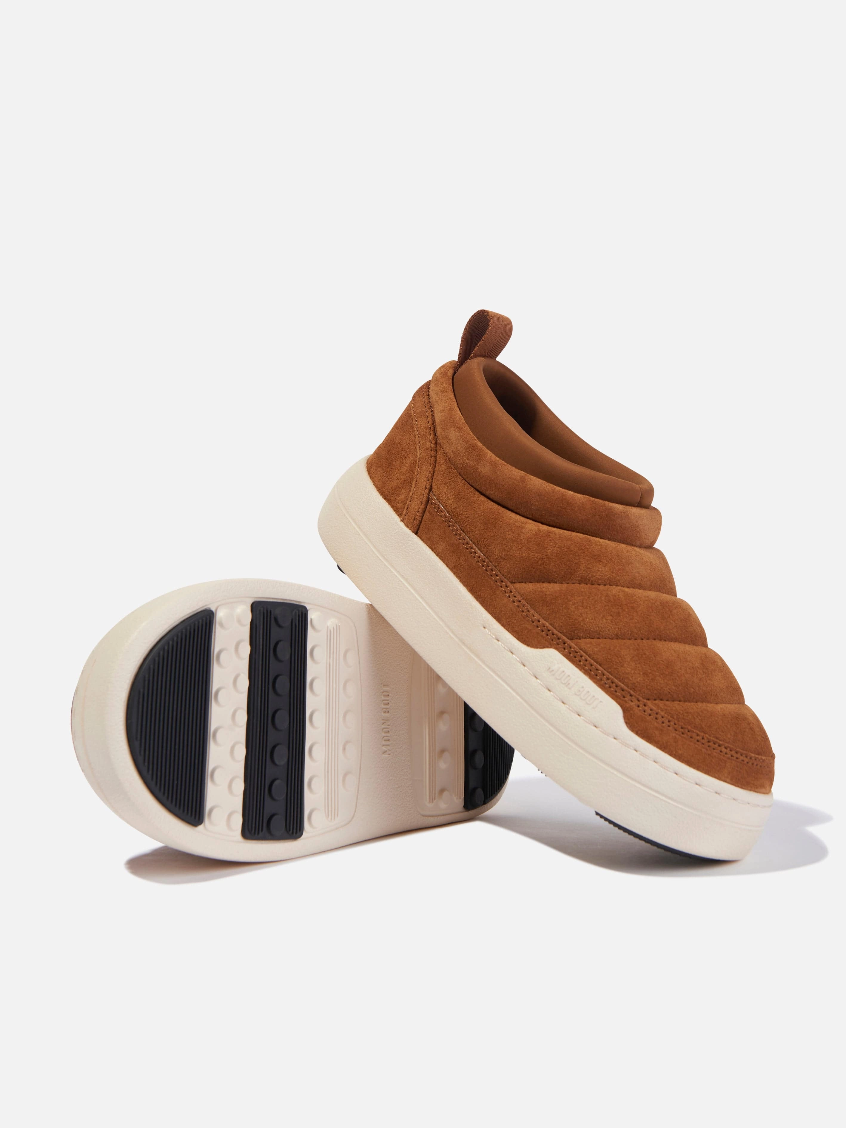 Moon Boot Kids Park Soft Suede Shoes in Brown Sierra Work Boots Steel Toe