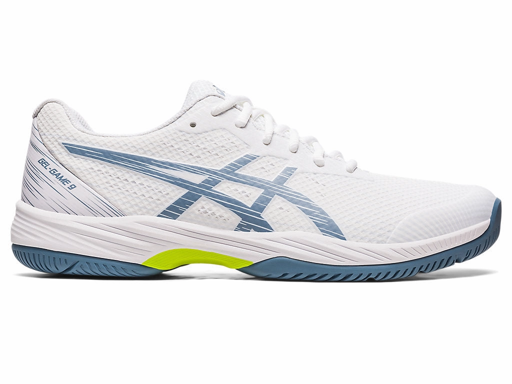 Men's Asics Gel-Game 9, White/Steel Blue, 9 D Medium Asics Gel Kayano Ace Golf Shoes