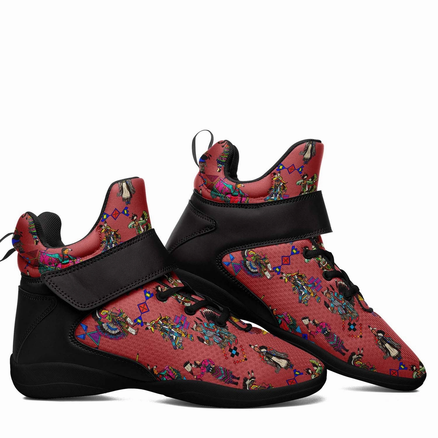 Grand Entry Dancers Terra Cotta Ipottaa Basketball / Sport High Top Shoes - Black Sole Create Custom Basketball Shoes