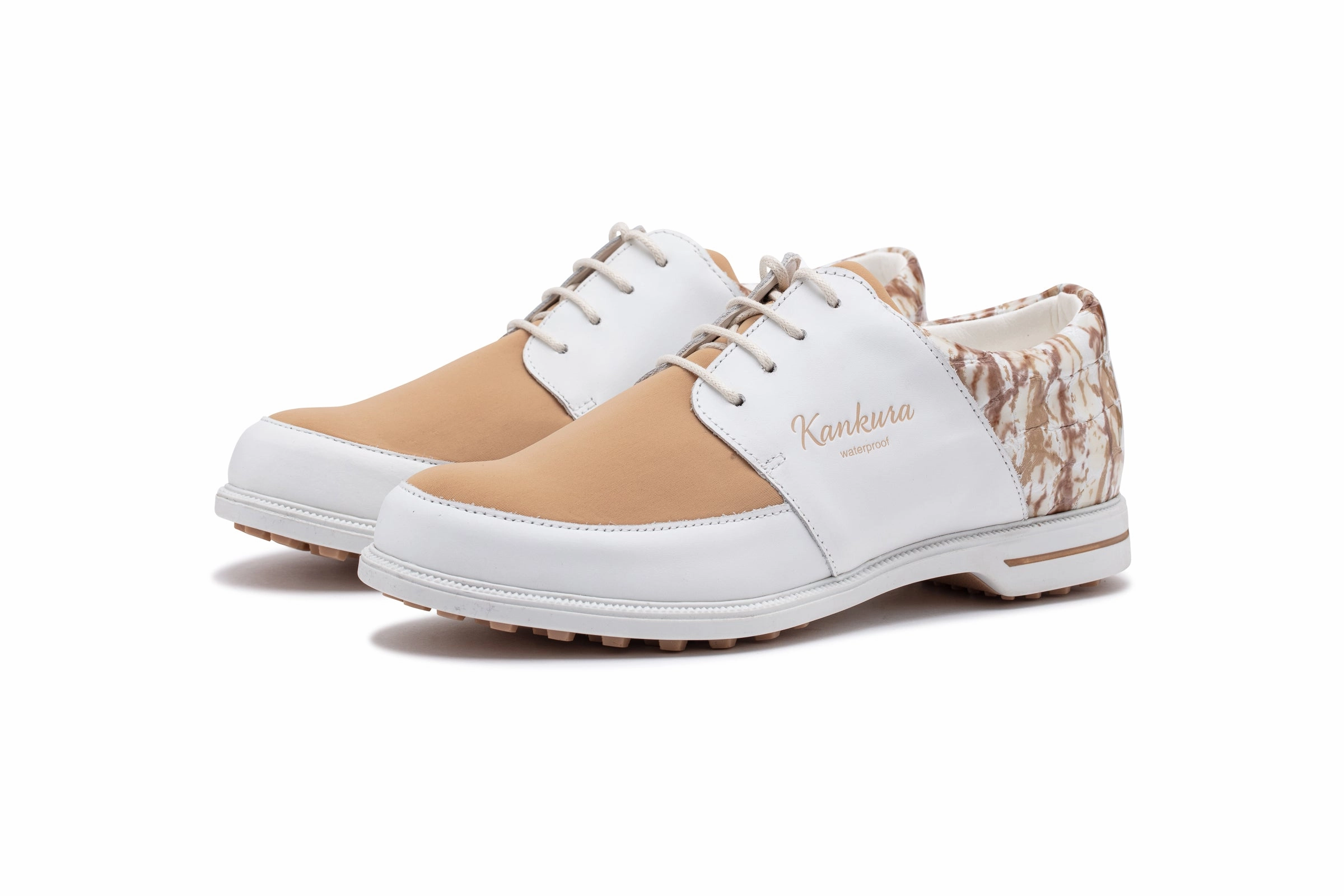 Florida 04   White|Beige   Women's Golf Shoes FL004 01 Water Resistant Golf Shoes