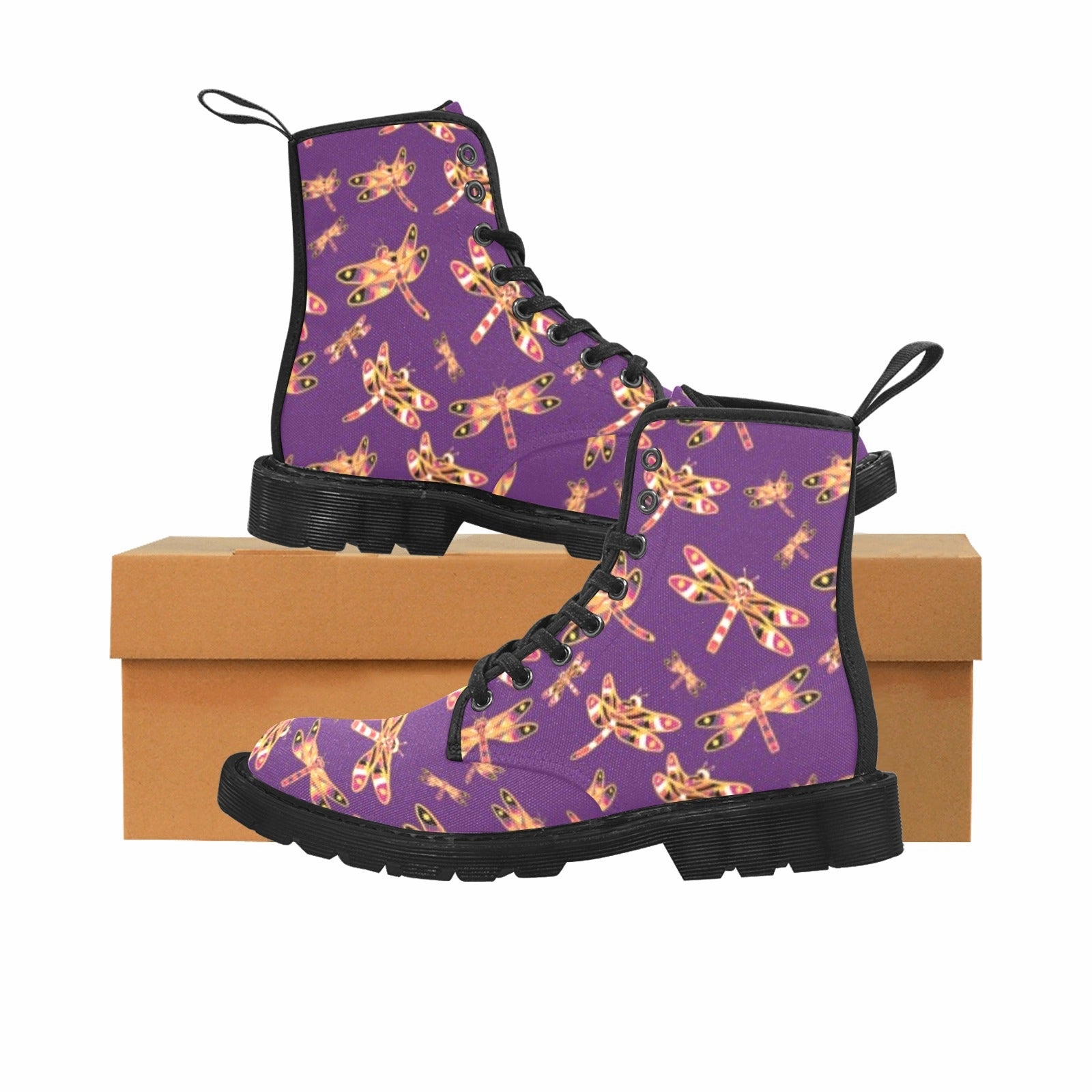 Gathering Yellow Purple Boots for Men (Black) Deneisha Block Heel Combat Boot