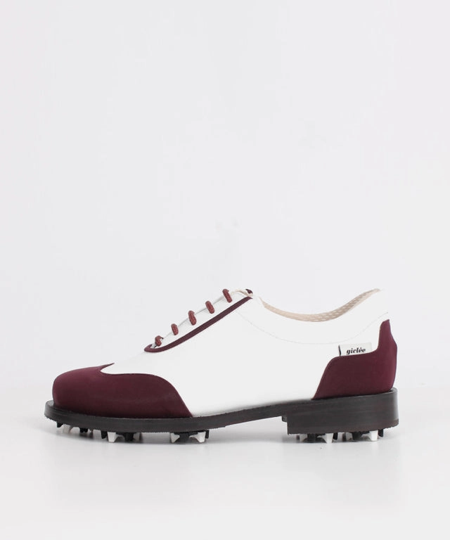 For Sale Golf Giclee Women's Under Score Premium Leather Golf Shoes - Burgundy
