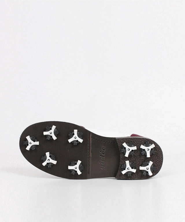 On Sale Golf Giclee Women's Under Score Premium Leather Golf Shoes - Burgundy