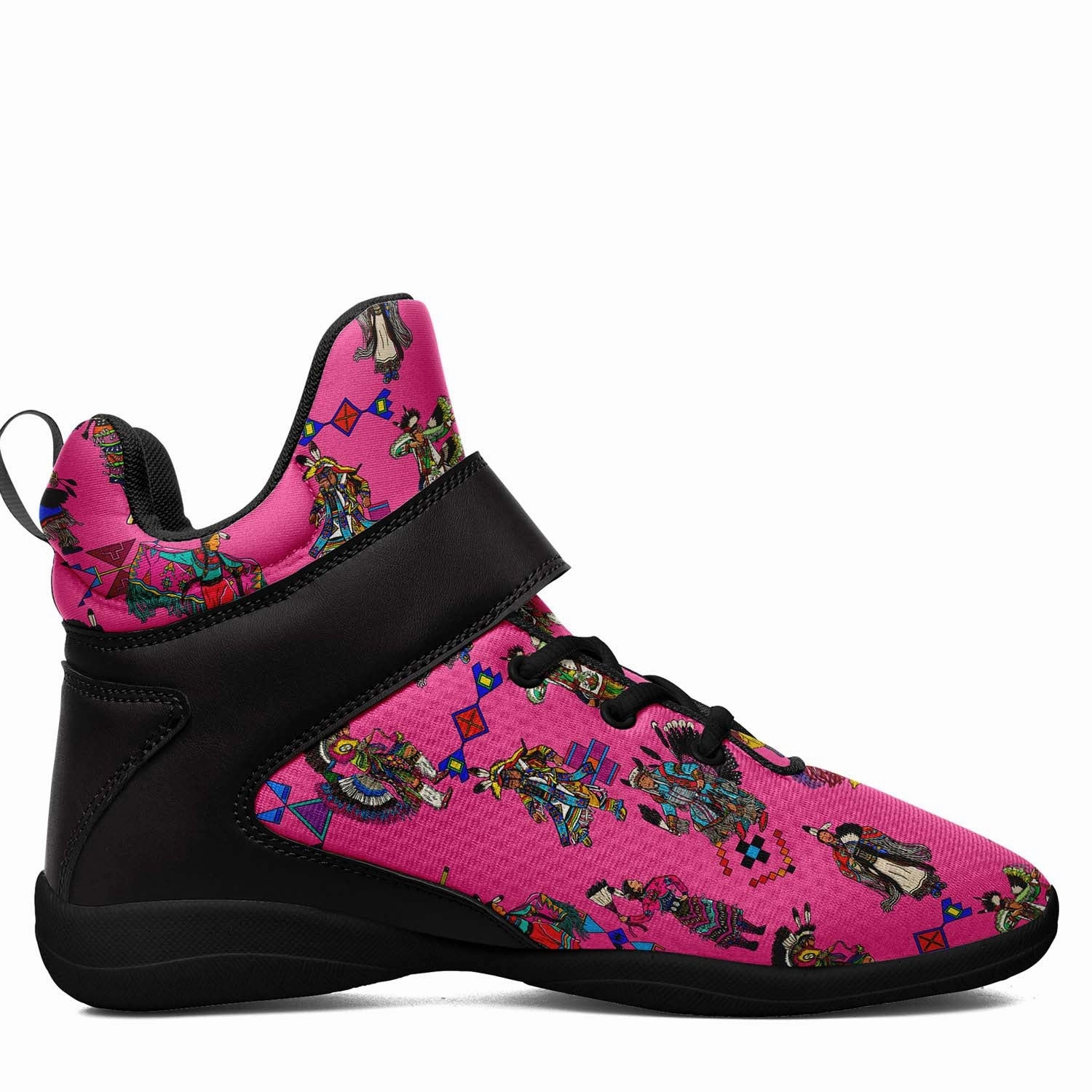 Custom Basketball Shoes With Picture Grand Entry Dancer Pink Ipottaa Basketball / Sport High Top Shoes - Black Sole
