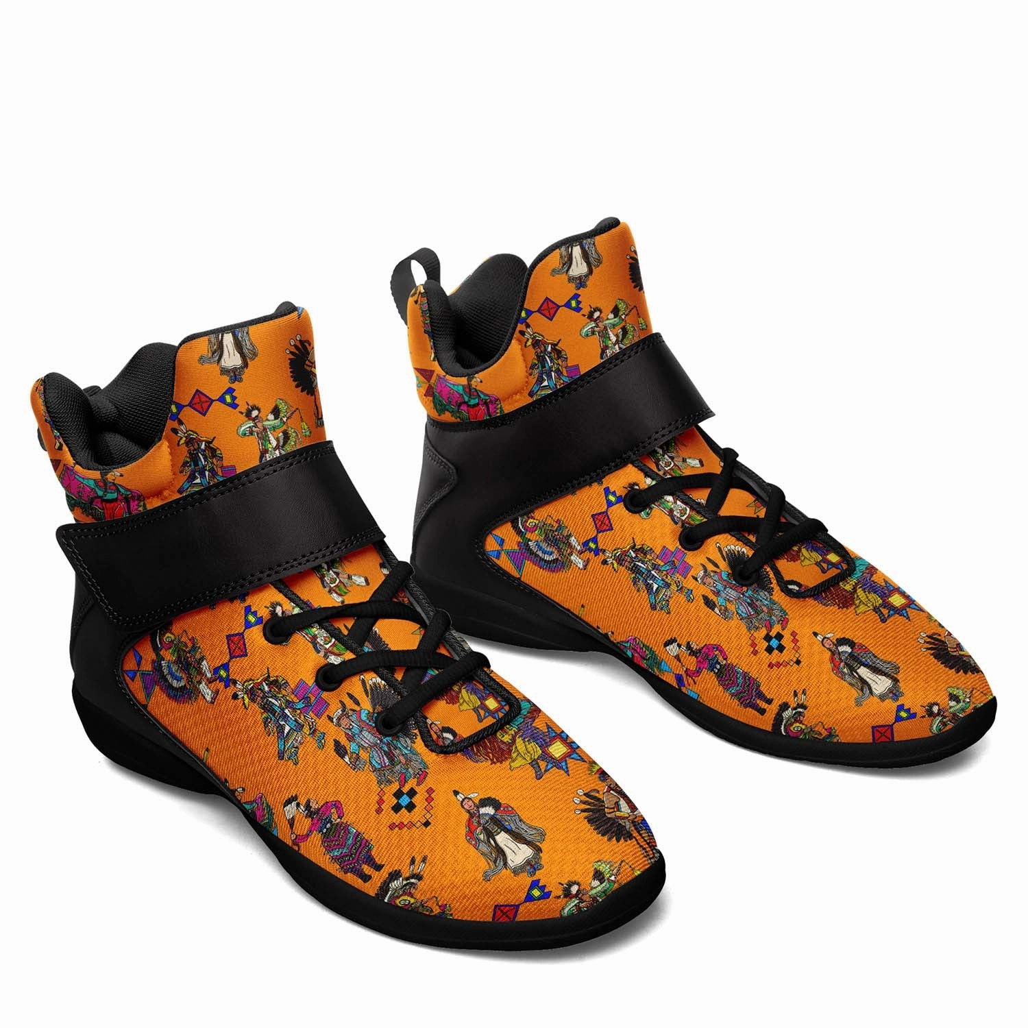 Grand Entry Dancers Orange Ipottaa Basketball / Sport High Top Shoes - Black Sole Light Comfortable Basketball Shoes