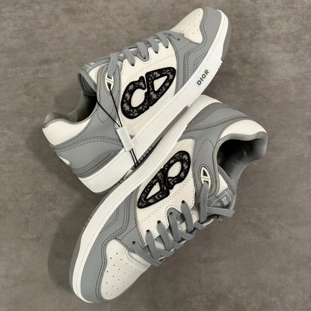 Gray and White B57 Dribble Low-Top Sneaker Designer Sneakers for Men Popular Ankle Boots 2024