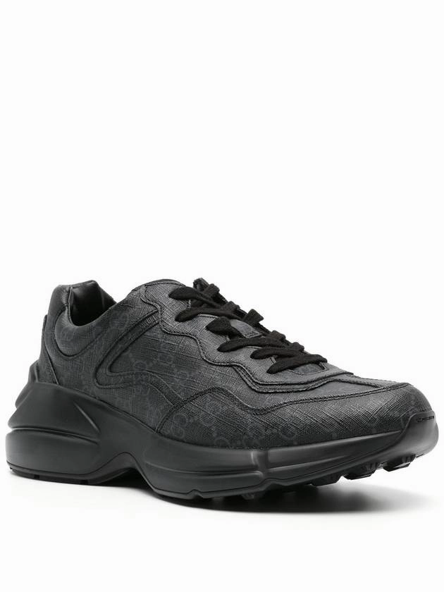 White On White Sneakers Gucci GG Print Rhyton Low Top Sneakers Black