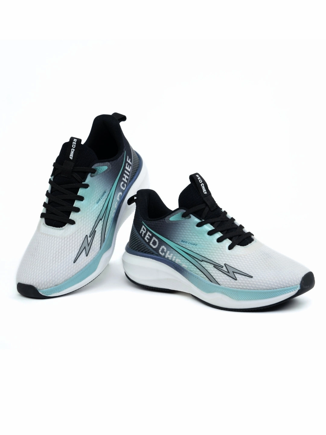 Red Chief Sports Black-Gray Running Shoes For Men R1714 F021 Thin Sole Running Shoes