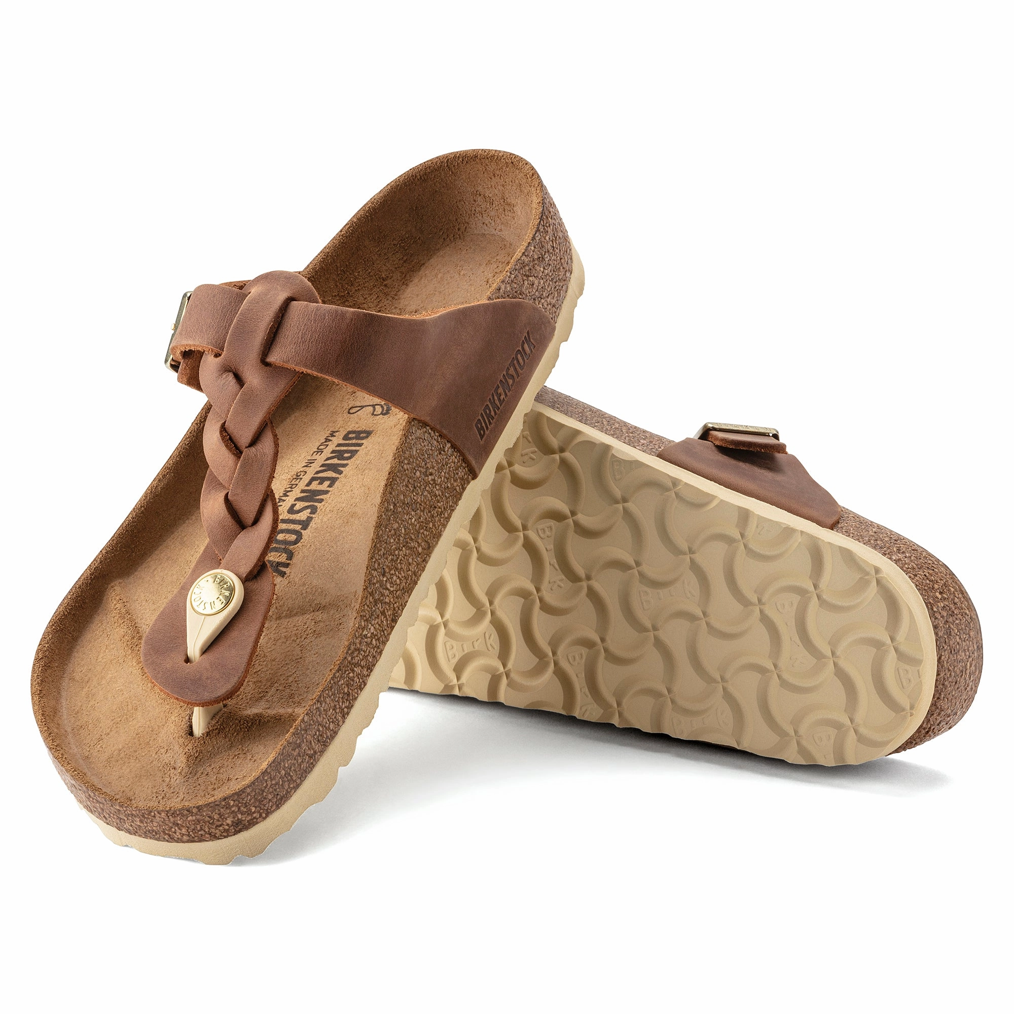 Gift Card Us Birkenstock Gizeh Braid cognac oiled leather