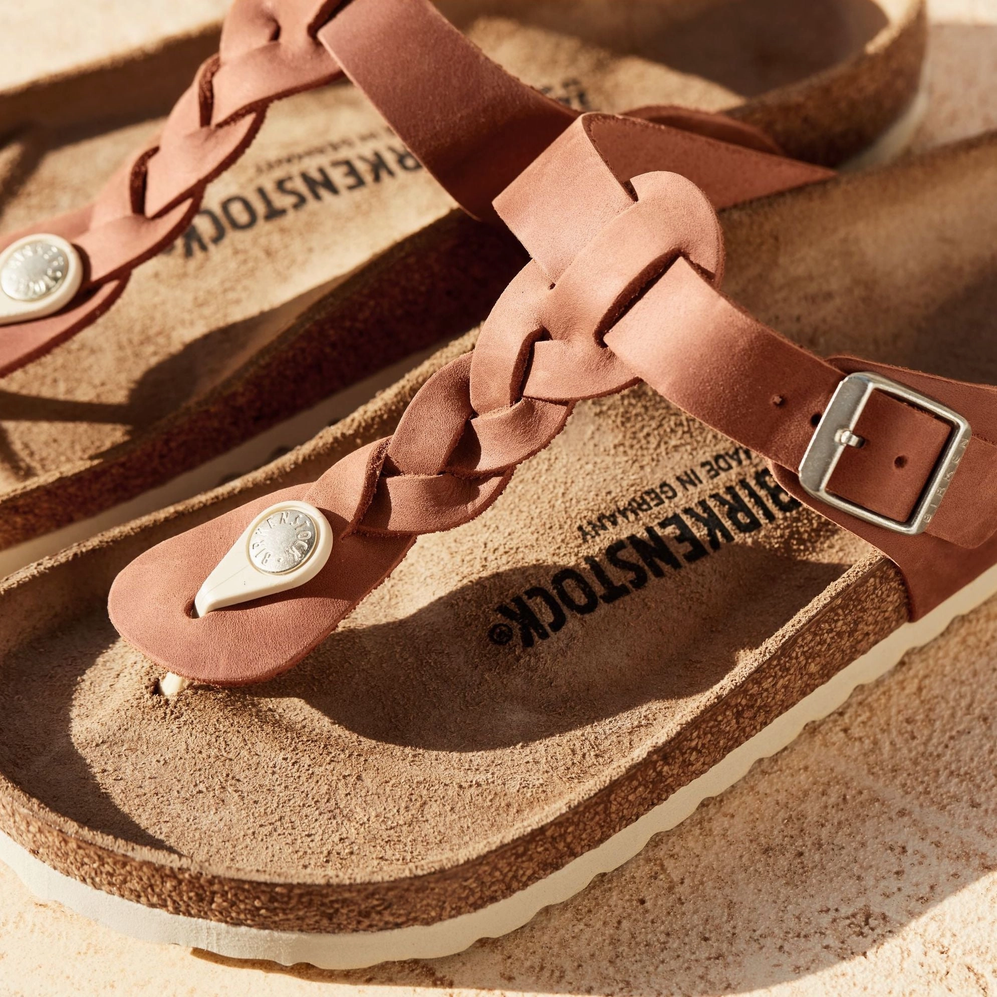 Birkenstock Gizeh Braid cognac oiled leather San Diego