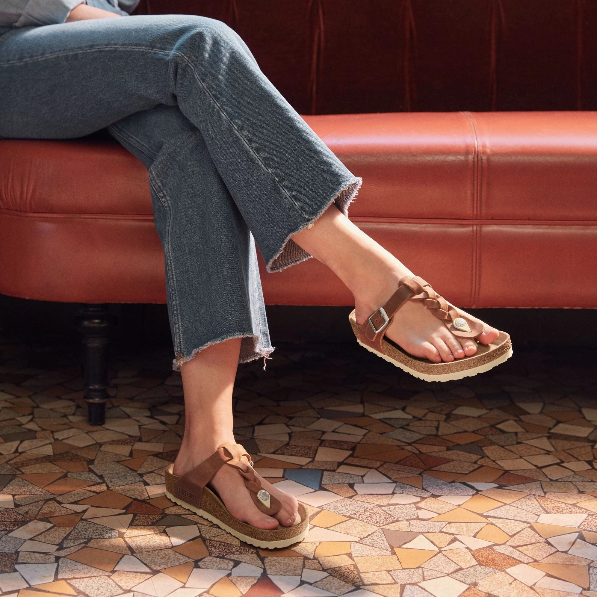 Gutscheincode November 2024 Birkenstock Gizeh Braid cognac oiled leather